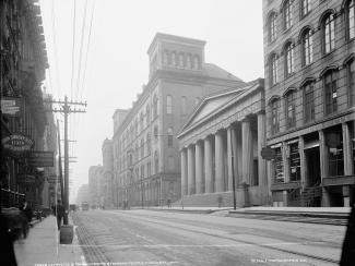 A deserted city street