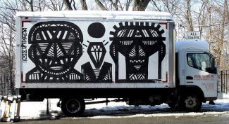 African art painted moving truck