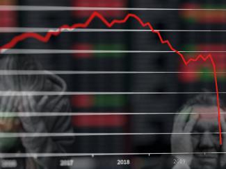 worried faces reacting to economic crisis 