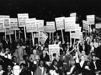 A crowd of demonstrators