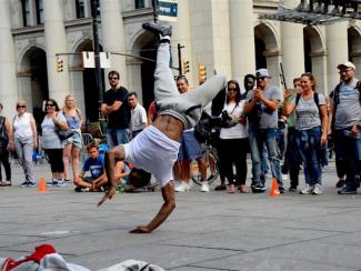 Break dancing in the streets