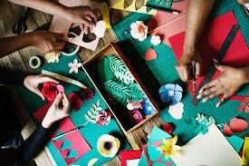 Crafts on table