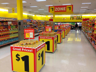 Harvey's Dollar Zone store display 