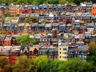 Bird's eye view of Boston