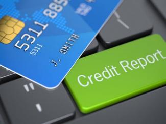 Credit card on keyboard