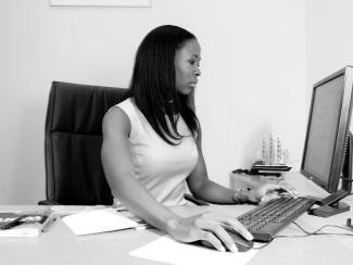 Woman using a computer