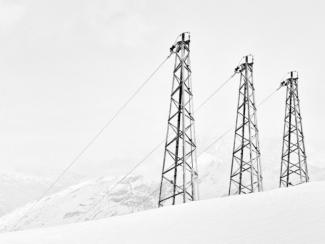 power lines surrounded by snow