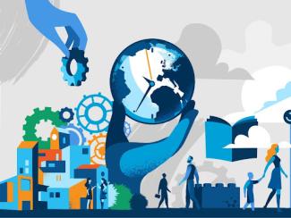 hand holding a globe