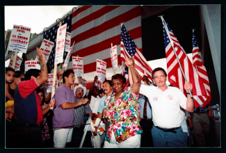 hattie canty at a rally