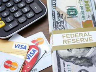 various credit cards and bills 