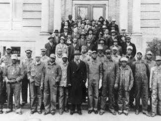 knights of labor standing on the stairs