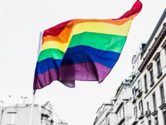 pride flag waving 