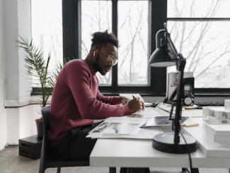 Man working on desk