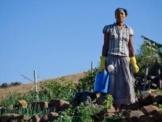 black woman farming