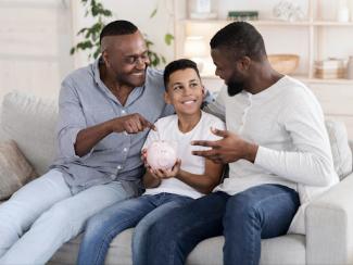 black family sitting together