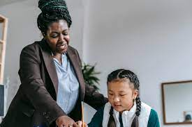 black female tutor with a student