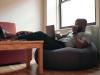 Man on laptop in home