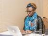 Woman using laptop