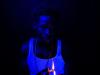Man lighting cigarette in the dark