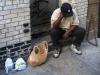 Man sitting on doorstep