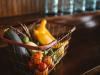 Basket holding fresh produce 
