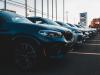 new luxury cars in a line